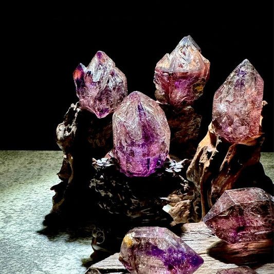 Natural amethyst loose stone, titanium crystal aromatherapy diffuser stone, demagnetized mineral specimens