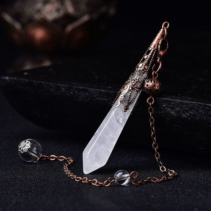 Natural amethyst pendant, single-point hexagonal column accessory, energy crystal ornament