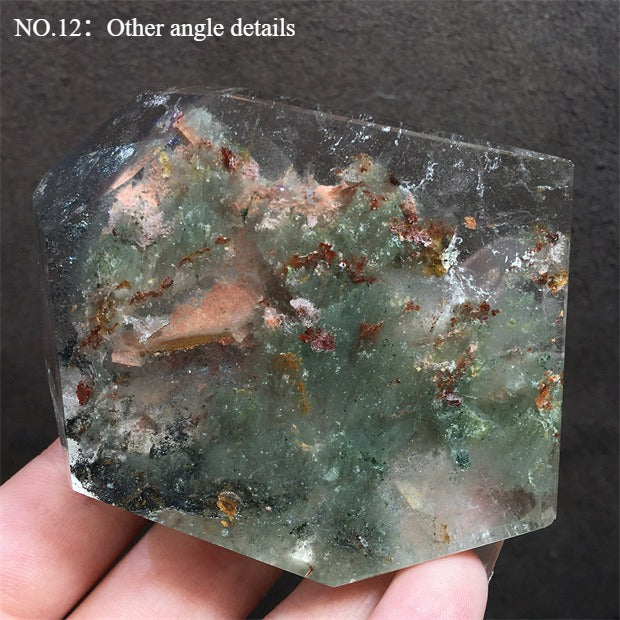 Natural green ghost stone ornaments, irregular shapes, energy stones, four-season ghost cornucopia, thousand-layer pyramid ore specimens, home decoration ornaments