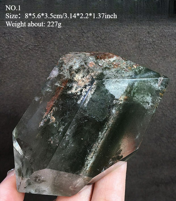 Natural green ghost stone ornaments, irregular shapes, energy stones, four-season ghost cornucopia, thousand-layer pyramid ore specimens, home decoration ornaments