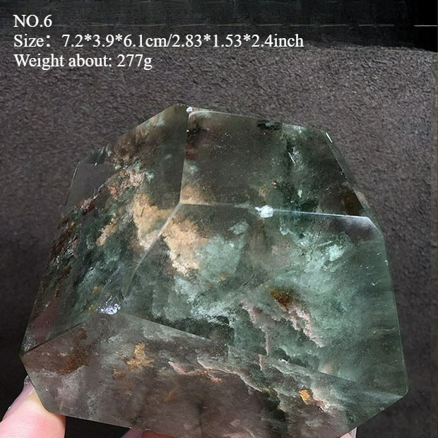 Natural green ghost stone ornaments, irregular shapes, energy stones, four-season ghost cornucopia, thousand-layer pyramid ore specimens, home decoration ornaments