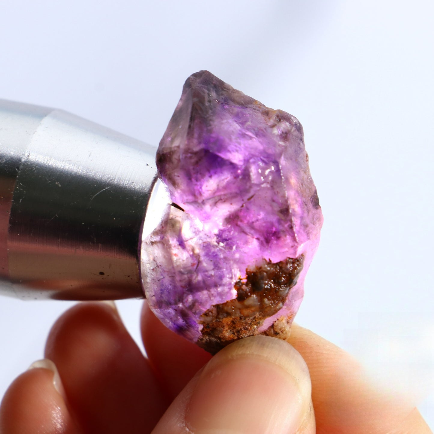 Natural amethyst loose stone, titanium crystal aromatherapy diffuser stone, demagnetized mineral specimens