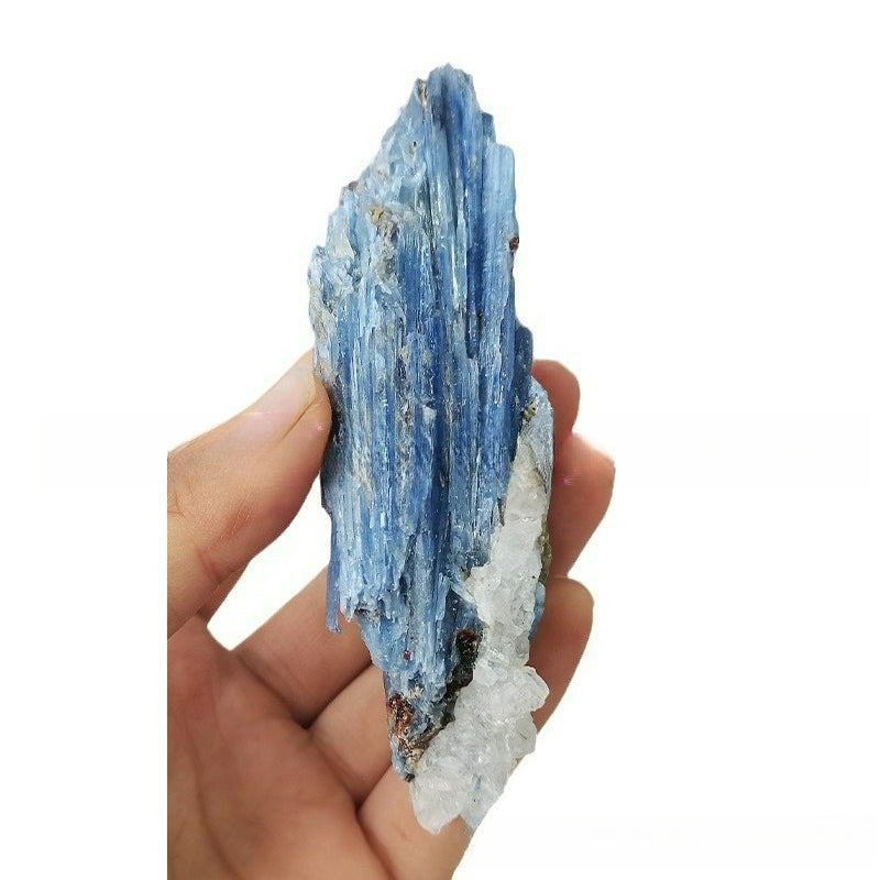 Natural blue kyanite mineral specimen, Brazilian blue kyanite rough mineral specimen, blue quartz cluster
