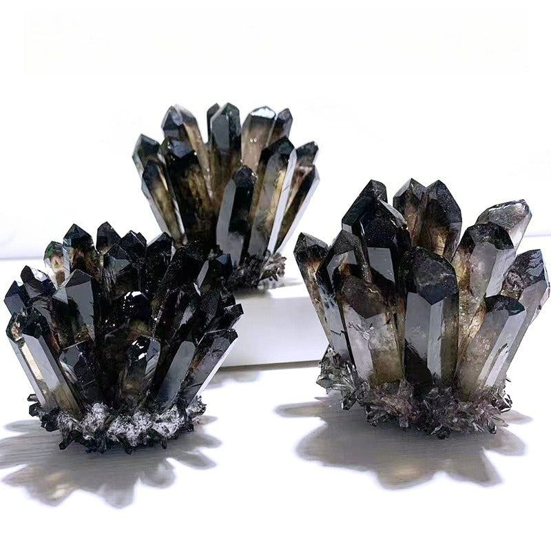 Tea crystal cluster ornament, mineral marker crystal tea cluster energy stone degaussing