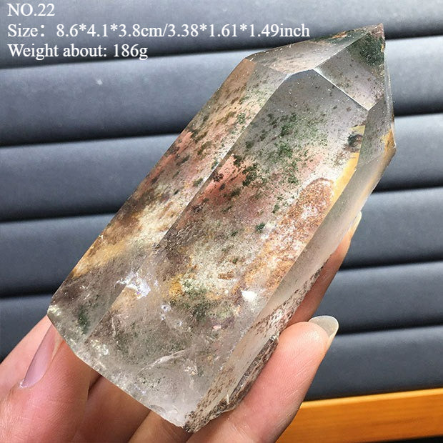 Natural green ghost stone ornaments, irregular shapes, energy stones, four-season ghost cornucopia, thousand-layer pyramid ore specimens, home decoration ornaments